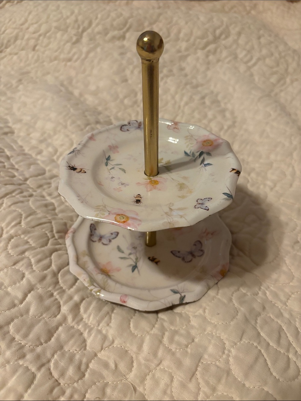 Floral and Bee Motif Jewelry Stand